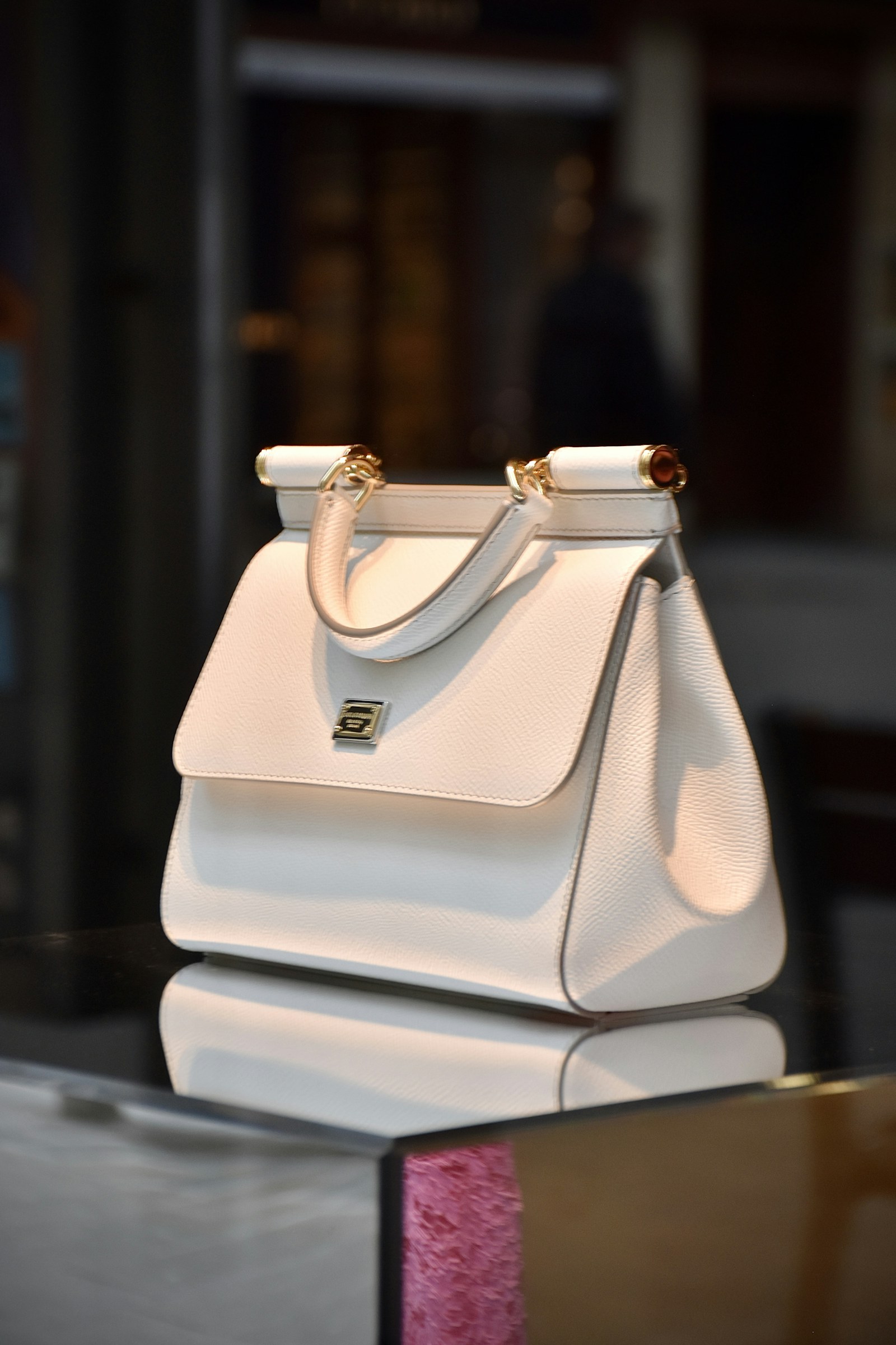 White top-handle handbag