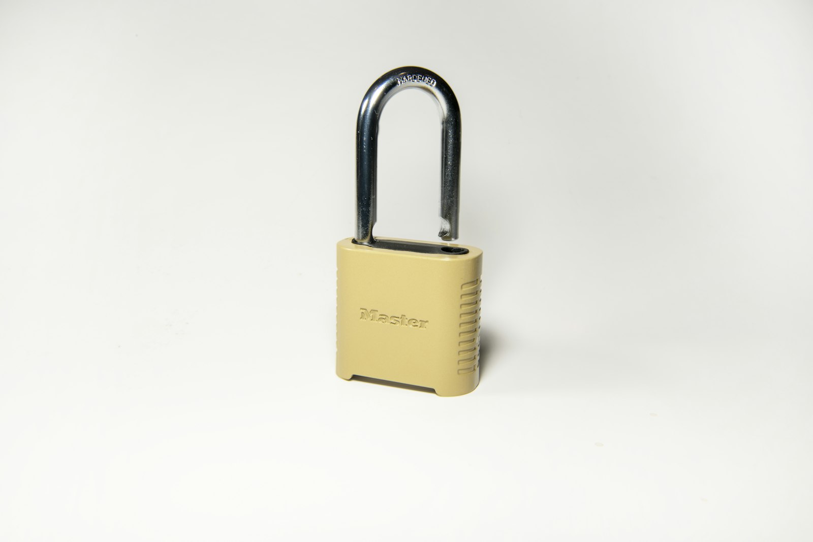 A brass padlock