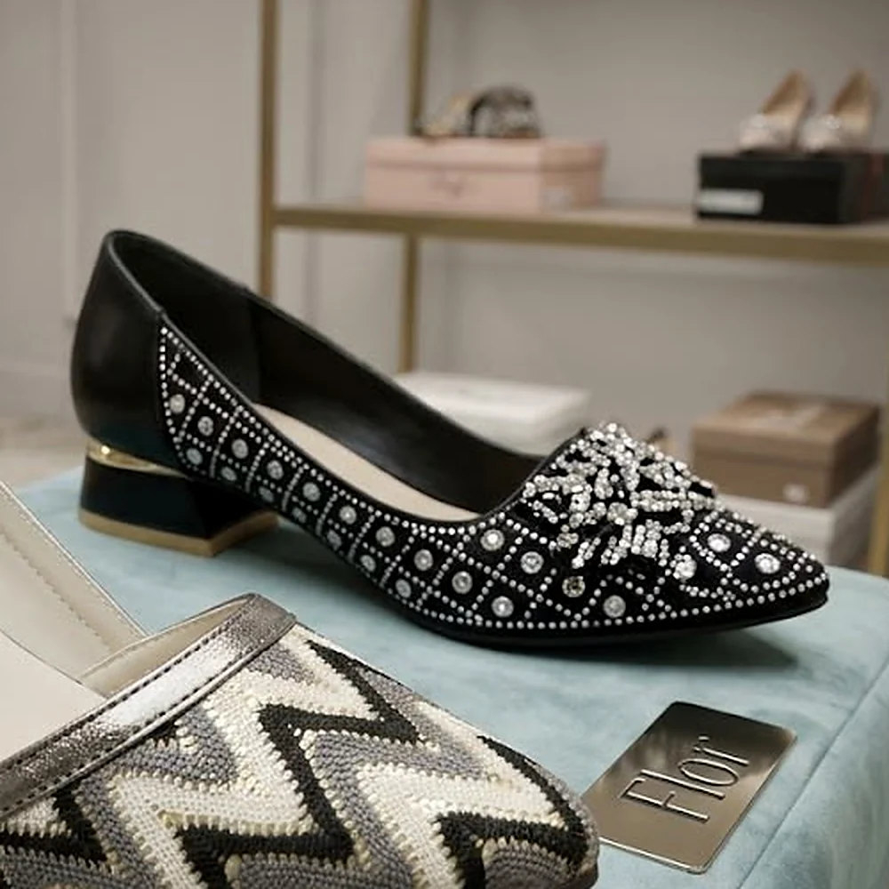 Chevron Woven Wedge Heels – Silver Ankle Strap, detail view 4