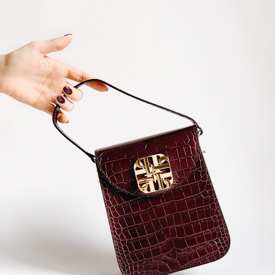 Burgundy Croc Shoulder Bag, women's bags