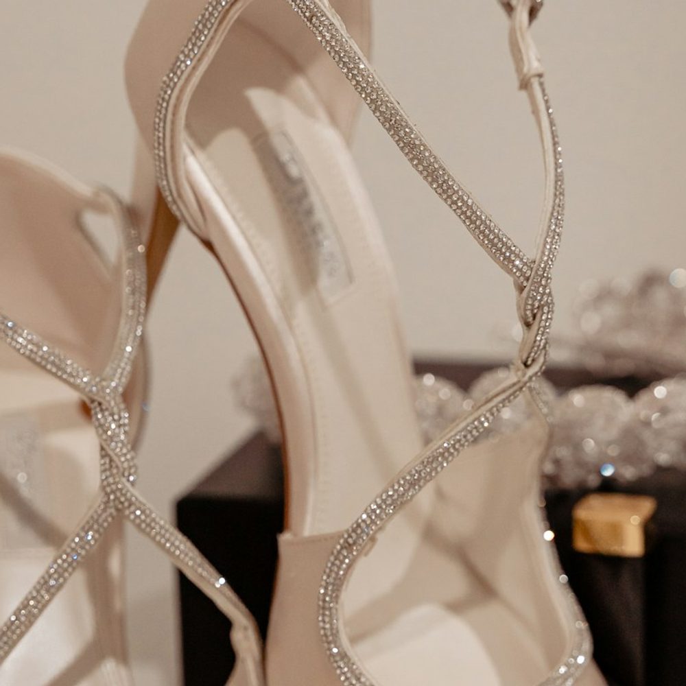 Champagne Crystal Strap Heels, detail view 2