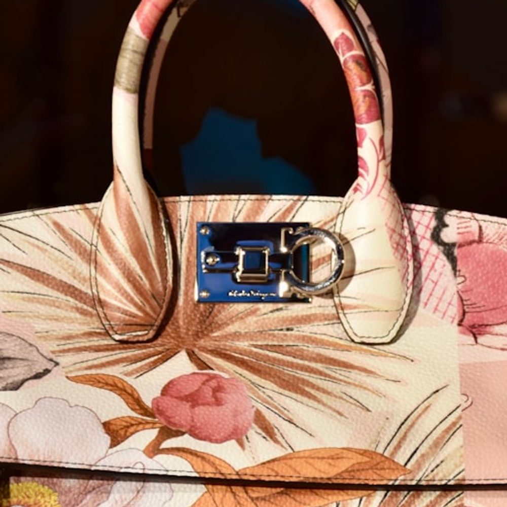 Floral Print Top Handle Bag, detail view 2