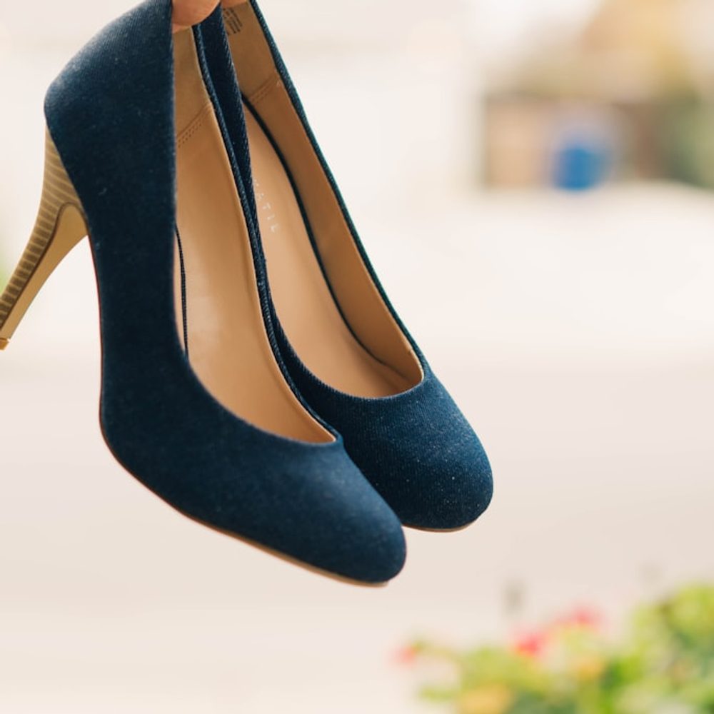 Navy Suede Pumps, detail view 4